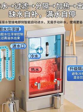 声贝开水器商用全自动烧水器奶茶店工厂大容量开水桶电热开水机