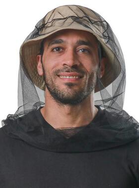 户外露营防蚊虫护头网防蚊面罩网纱头套蚊帐帽子野外钓鱼养蜂戴的