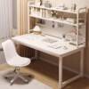 Hole board desk bedroom computer desk bookshelf integrated study table home girls' bedroom cream style small white table