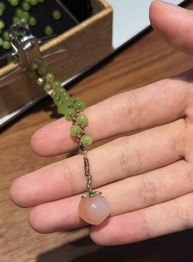 青提手绳葡萄手串手工diy材料包手炼成品情侣情人节礼物送女朋友.