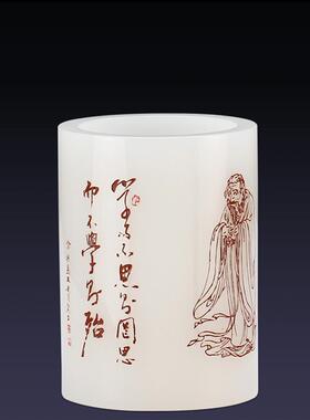 沁园春琉璃笔筒工艺品摆件书房办公室桌面装饰品摆设乔迁开业礼品