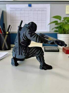 忍者造型创意笔架3d打印模型笔架文具收纳笔筒个性桌面装饰摆饰