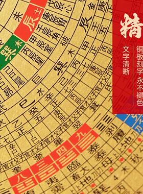 罗国源造 黄铜彩面风水罗盘高精度专业 三元三合综合盘罗庚摆件