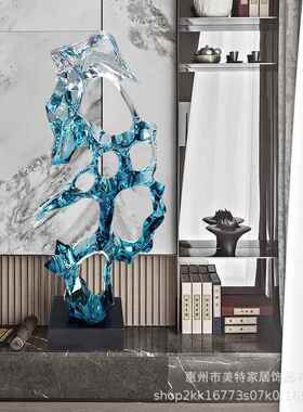 创意透明树抽家脂太湖石摆件象居别墅01酒店样板间玄关装饰软装雕