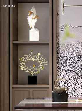 正品生水起摆件轻奢高档客关酒柜电视柜办公厅室风书架艺术玄软装