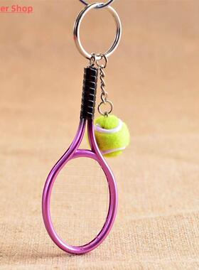 Cute Sport Mini Tennis Racket Pendant Keychain Keyring Key C