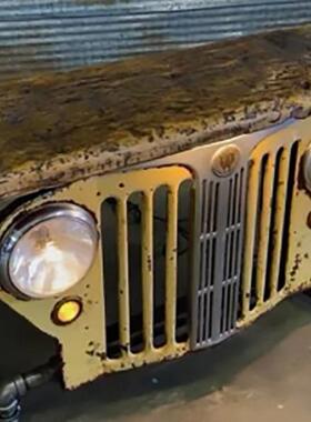 跨境新款车灯摆件 树脂装饰品仿真车模仿生锈做旧 庭院美式装修