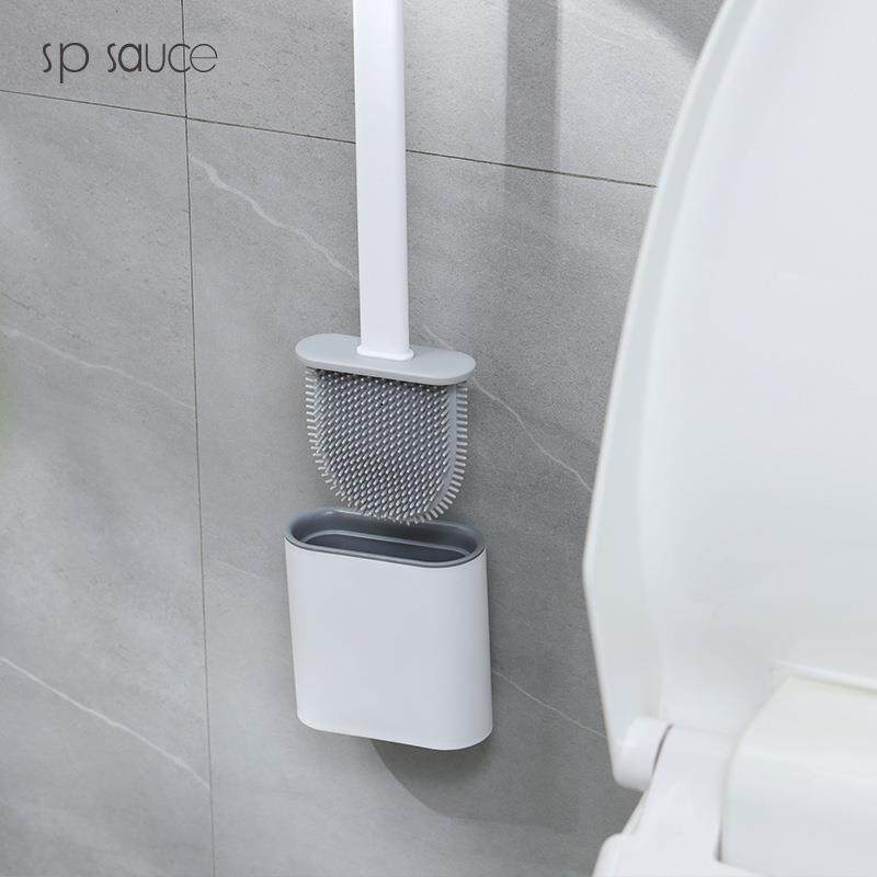 Japanese simple gap toilet brush without dead corners toilet silicone brush wall-mounted bathroom household cleaning brush