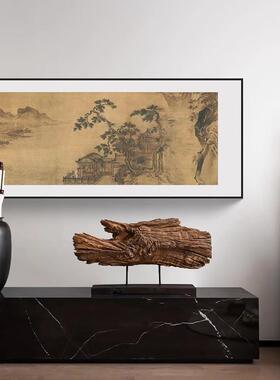 新中式客厅沙发背景墙挂画办公室书房墙面壁画横幅禅意山水装饰画