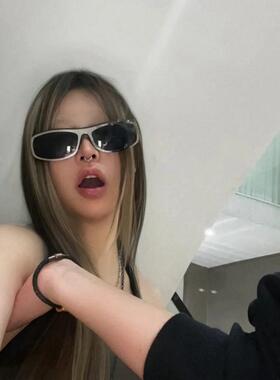 欧美yk2骑行防风猫眼太阳眼镜女款潮2024新款太阳眼镜运动登山护