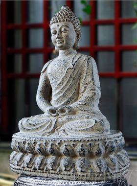 新款博古架像石雕庭仿古迦牟尼佛祖小佛禅意装饰品小摆件佛系院家