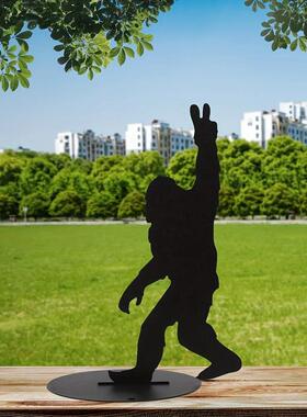 铁艺铁制工艺品1 件有趣的大猩猩金属剪影花园桩适用于栅栏