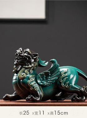 新款貔瓷貅摆件一对招公财聚财客厅店铺陶家居装饰品办室开业创意