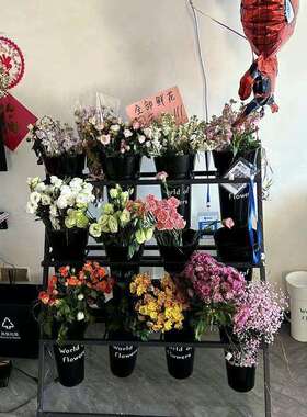 室外摆摊可折叠可移动阶梯多层花店花架高档架子花店花桶展示架