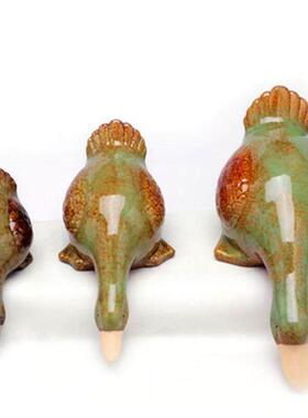 陶瓷鸭装饰品吸收鸭装饰工艺花园创意简单的家居装饰配件桌面装饰