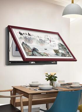 实木表箱钟装饰画新中国风挡配电箱开关箱无打孔餐厅挂画
