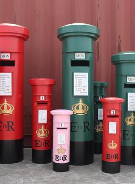 跨境爆款英伦邮政邮筒模型大号信箱酒吧咖啡馆摆设创意储钱罐摆件