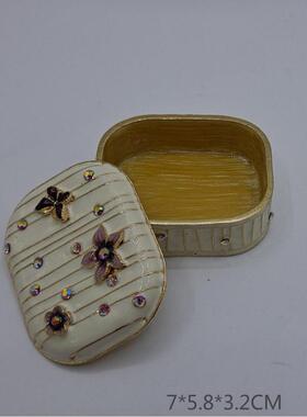 欧式金属首饰盒创意项链戒指耳饰珠宝收纳神器便捷饰品盒礼品