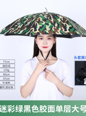 现货垂钓大号帽子头戴头戴工艺伞