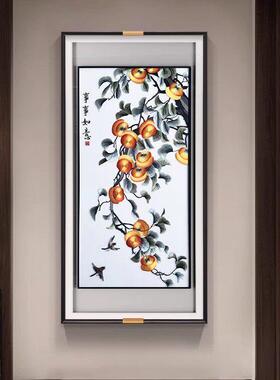 新中式葫芦刺绣玄关装饰画有框客厅挂画福禄寓意现代装饰画