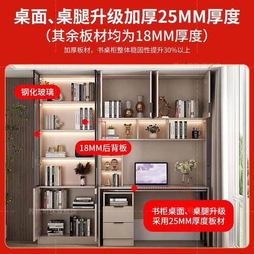【香港包邮直运】2024年新款实木L型学生书柜拐角一体旋转角书桌 - 图2