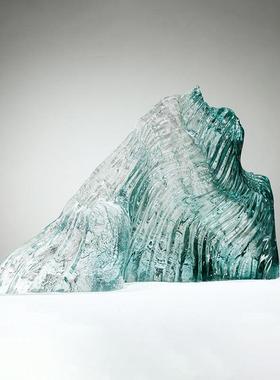 酒店大堂玄关透明树脂假山招财摆件售楼部大厅样品房客厅大型落地