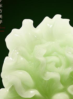 玉摆石菜件客厅F98H89M5旺宅百财白装饰品新礼店开业乔迁新居物有