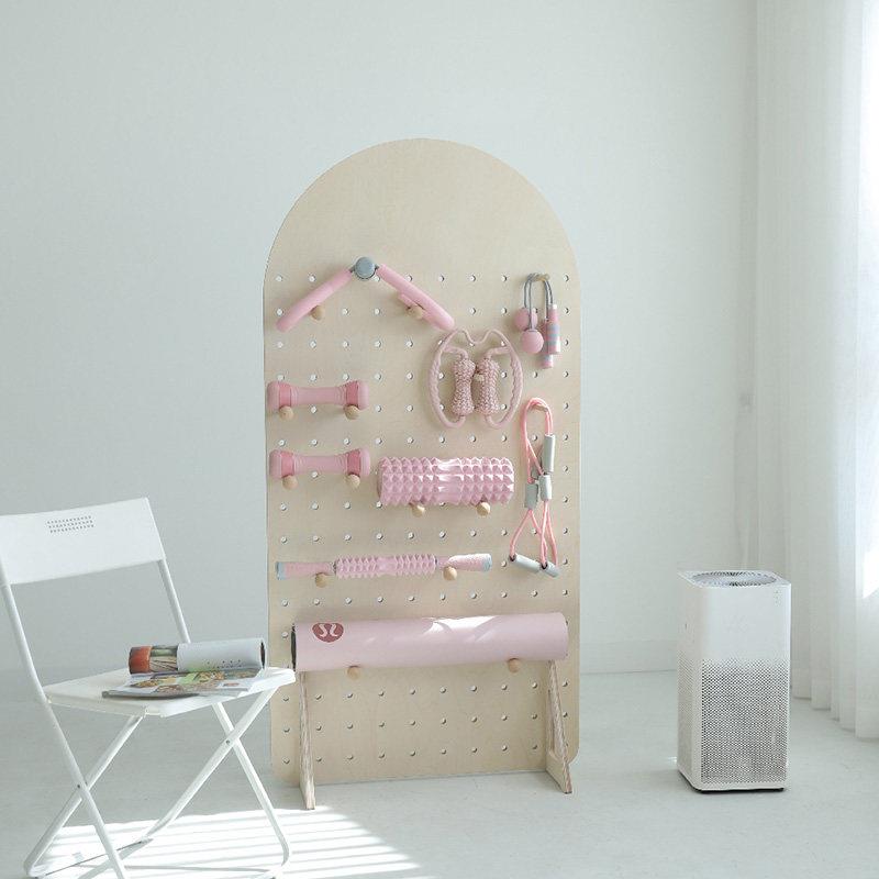 Xiaomuliangpin hole board screen yoga fitness equipment storage shelf vertical floor-standing removable partition storage