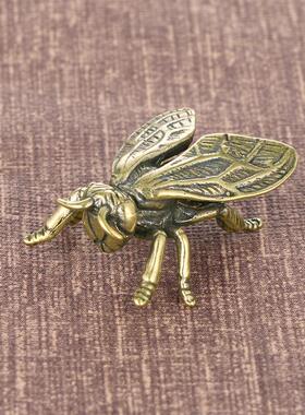 铜雕实心铜黄铜昆虫手把玩件古黄铜昆虫茶宠送礼铜工艺品收藏摆件