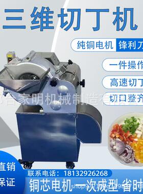 用丁机大型切367全自动切肉丁机牛肉豆切颗粒机商土白萝卜三维切