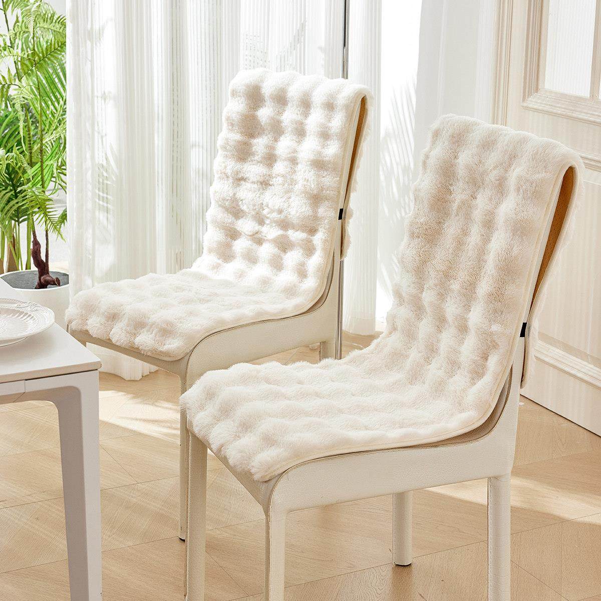 冬季毛绒连体坐垫防滑加厚一体靠背椅垫客厅餐桌椅办公电脑椅子垫,淘宝优惠券,粉丝福利购,淘宝优惠卷