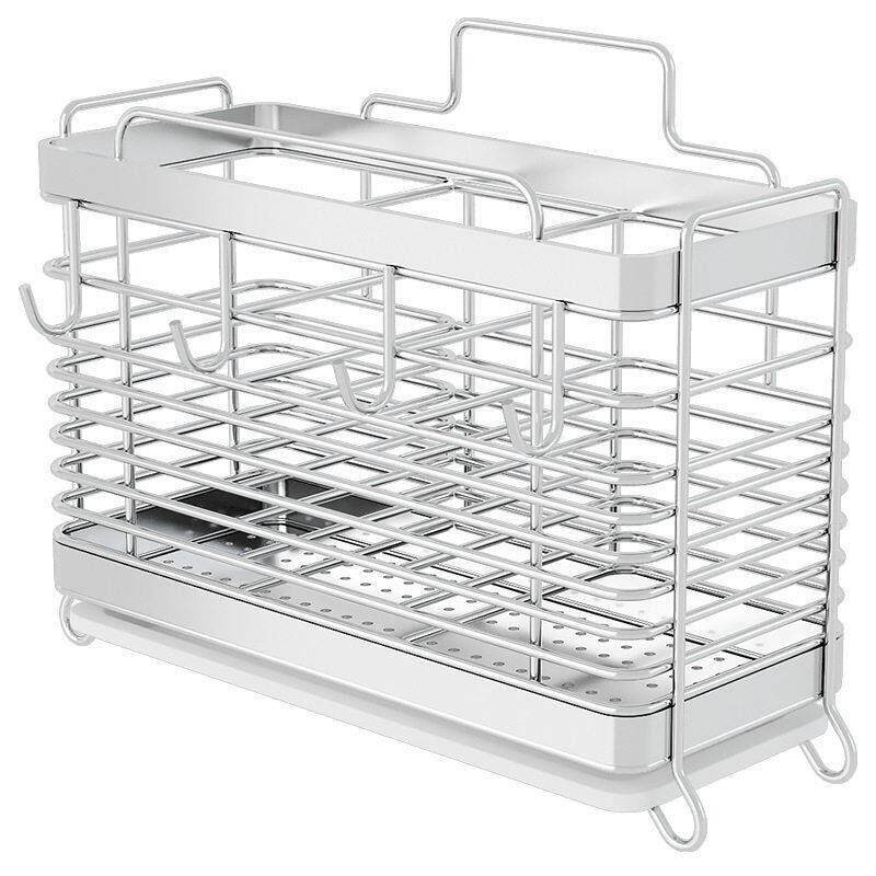 Chopstick cage wall-mounted 304 stainless steel kitchen drain storage box chopstick tube household spoon chopstick cage storage rack