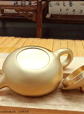 黄铜把把壶办公室客厅书房摆件创意模型礼品小茶壶工艺品手把玩件
