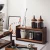 Desktop solid wood storage rack black walnut designer tea set cup rack retro coffee cup storage rack storage