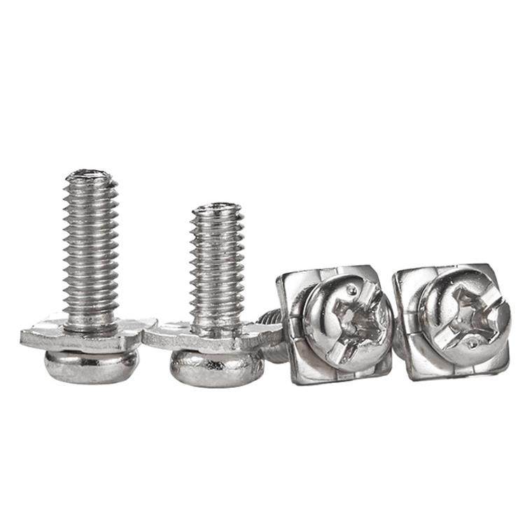 镀镍十字圆头组合螺丝带四方垫片二组合螺钉盘头螺钉接线端子压线,淘宝优惠券,粉丝福利购,淘宝优惠卷