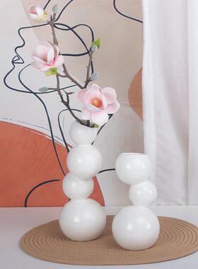 现简约黑白球型陶瓷花摆件家居工艺品电视柜桌面厂家直销青花