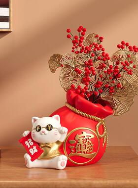 招猫业客厅装饰bj836-礼摆件开送托盘家居玄关钥财匙收纳乔迁新居