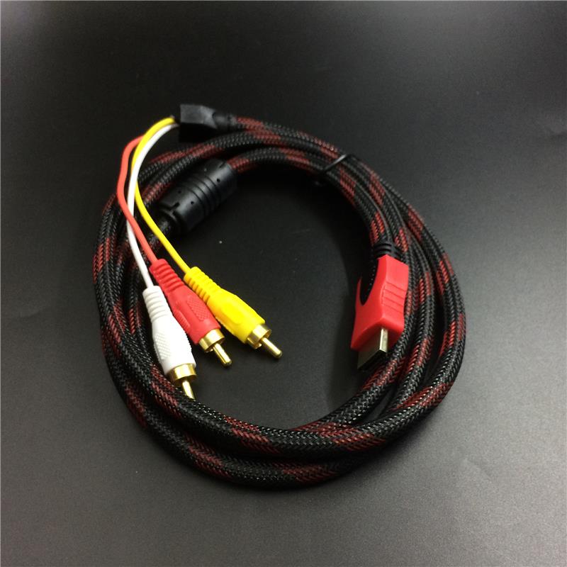HDMI到Vga+Av电缆高清HDMI到Vga+视频左和右频道电视3Rca莲花电缆 - 图2