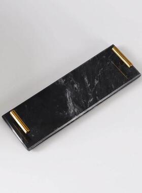 斯的纳存维亚天然堪大理石托盘珠宝HEM香托盘甜品托盘浴室储薰托