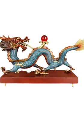 善《祥龙献瑞》铜龙件招财生肖缘无品牌/龙书房办公室装饰礼品摆0