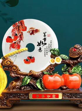 柿子摆件柿柿如意事事创意客厅玄关酒柜装饰品结婚乔迁礼品新中式