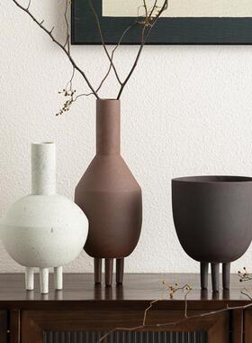 艺贝子侘寂中古风花高CTB-2509级感小众术陶瓷瓶艺装饰品软摆件酒
