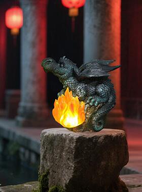 爆款庭灯院工门艺品太阳能恐龙花园创意装摆饰太阳能恐户外草坪廊