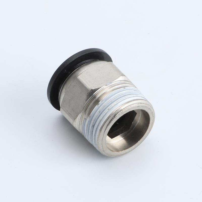 黑色气动快速接头螺纹直通PC6-01/8-02/10-04气管快插高压空压管 - 图1