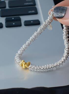 小众圆形圆圈串珠手链女简约三角形起司个性冷淡风高级感热销手饰