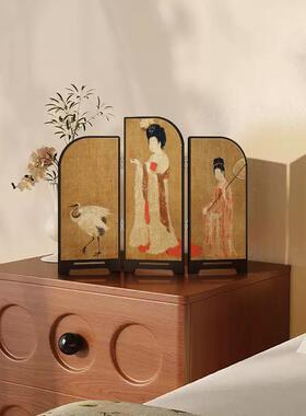 宋代学美桌面屏画风摆件厅客装饰NHG画新中国风茶室餐具柜卧室餐