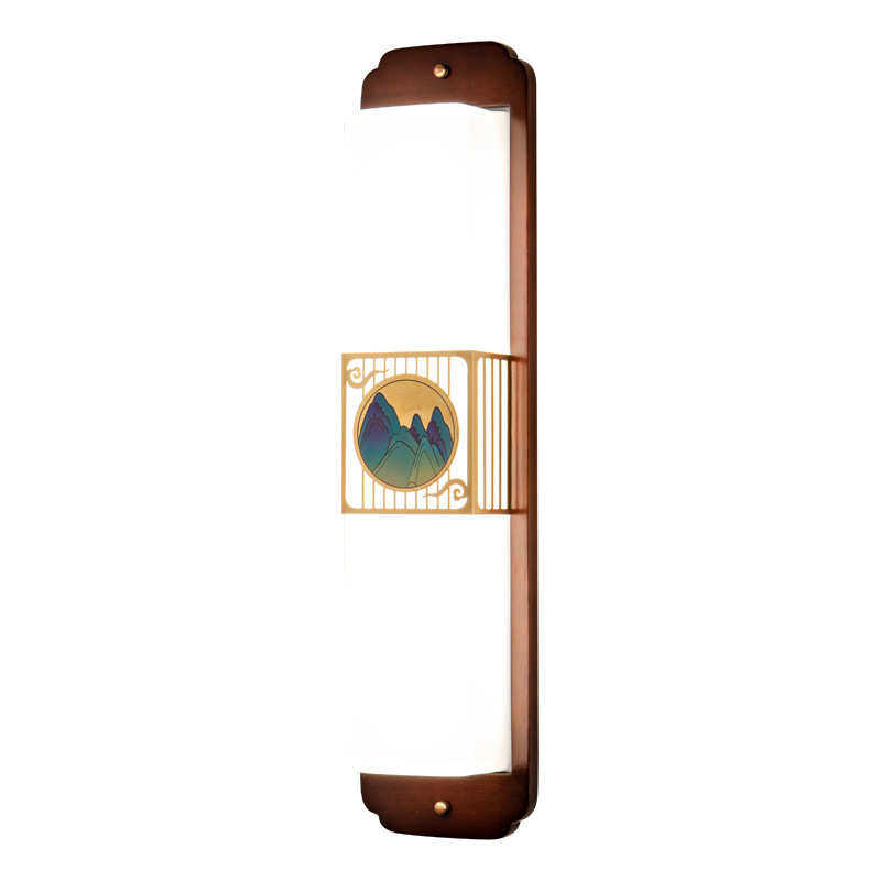 全铜新中式实木壁灯客厅电视背景墙灯中国风卧室床头书房装饰灯具,淘宝优惠券,粉丝福利购,淘宝优惠卷