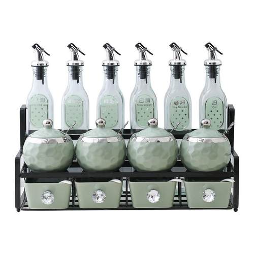 高颜值调味罐套装家用调料油盐酱醋调料瓶罐组合装厨房陶瓷调料盒 - 图3