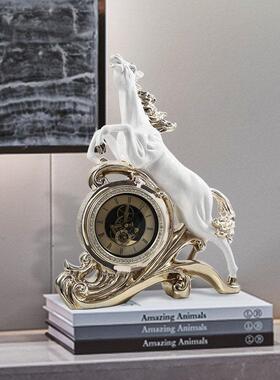 欧式时钟马摆件奢华家居客厅软装工艺品会所商场店面高档风格摆设