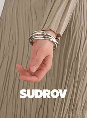 高档素觉小众设计款个性手女五环百镯镯师子经典搭925银镯